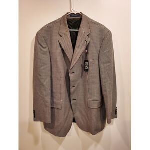 Vintage Ralph Lauren Chaps Mens Coat Overcoat Black/White Reg 48 NEW WITH TAGS